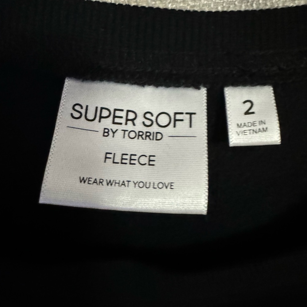 Torrid Super Soft Black Fleece Sweatshirt - Picture 2 of 4
